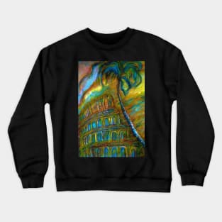 Landscape with A Palm Tree in A Sand Storm Crewneck Sweatshirt